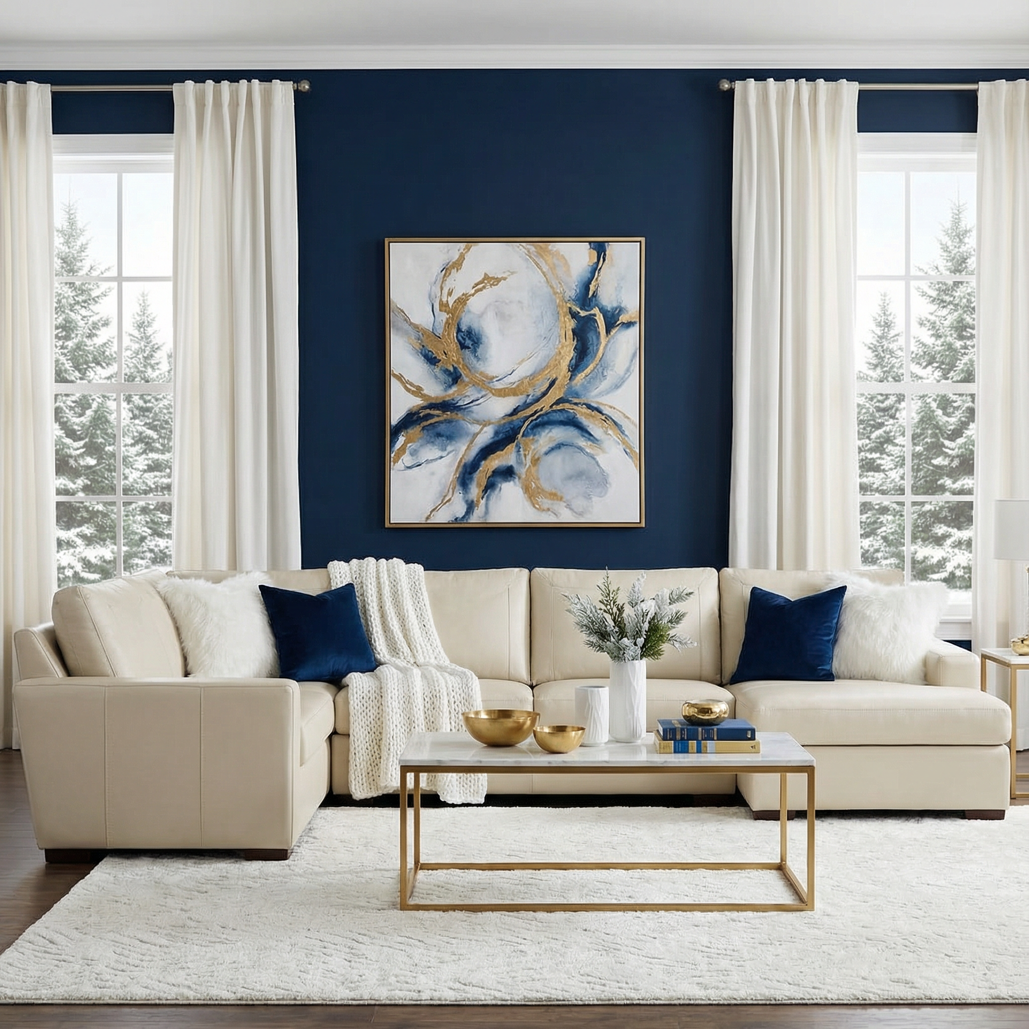 Bentley Leather Corner Sectional With Right Chaise