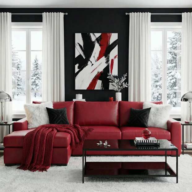 Bentley Leather Left Chaise Sectional