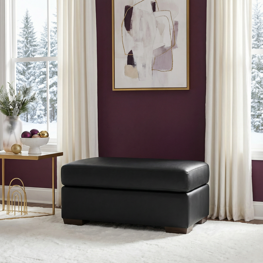 Bentley Leather Ottoman