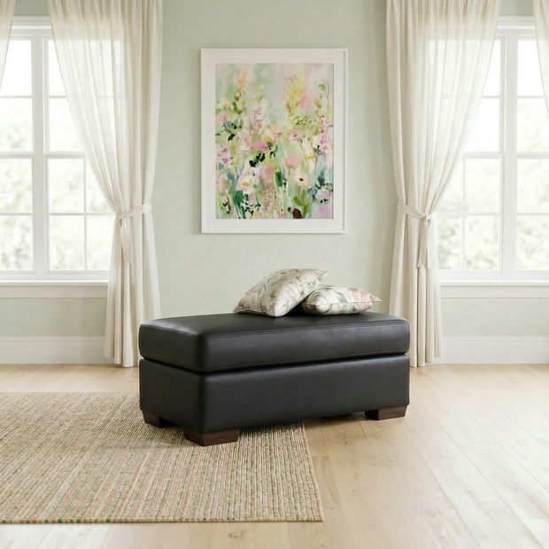 Bentley Leather Ottoman