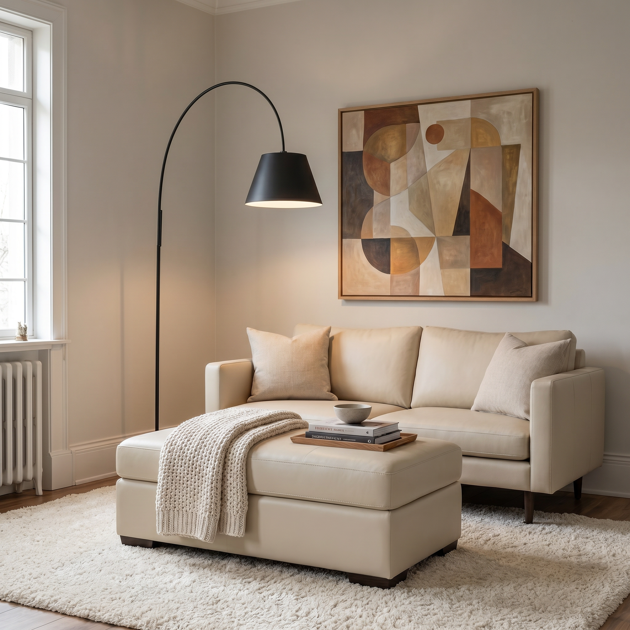 Bentley Leather Ottoman
