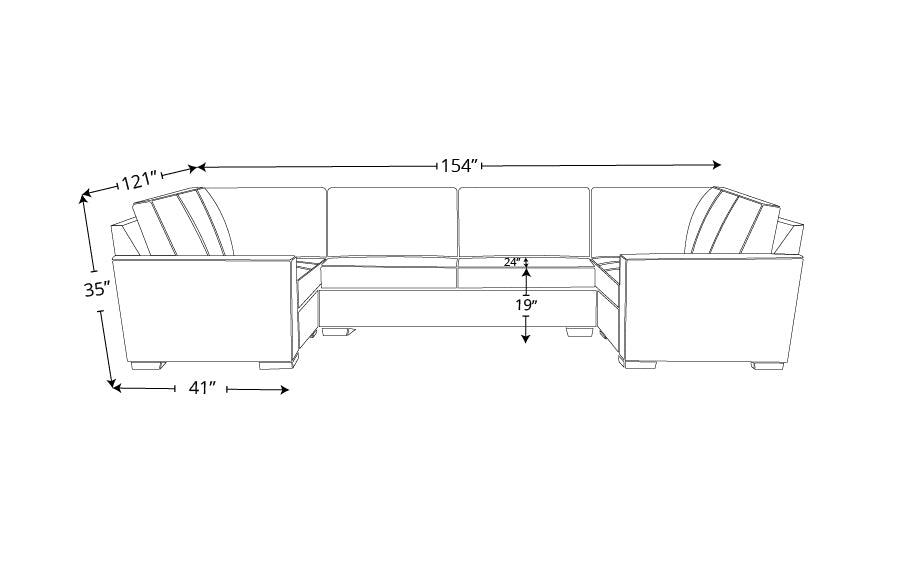 Bentley Leather U Sectional