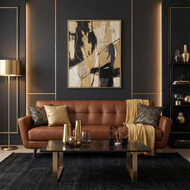 High Level Estate Leather Sofa