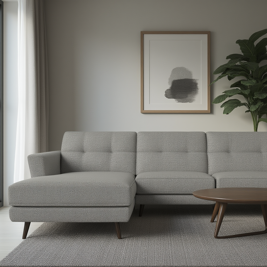 High Level Reversible Sofa-Fabric Sectional-Alley Pepper-MAK Modern