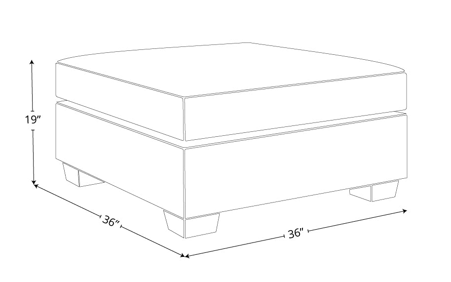 Jett Leather Cocktail Ottoman