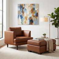 Jett Leather Cocktail Ottoman