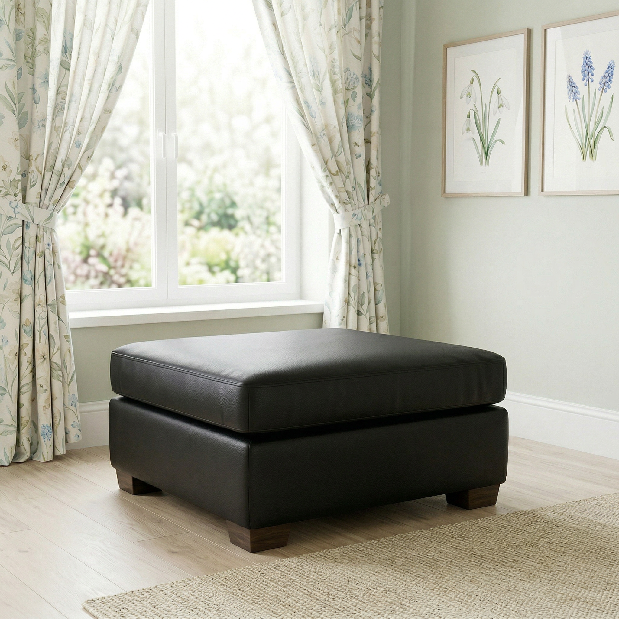 Jett Leather Cocktail Ottoman