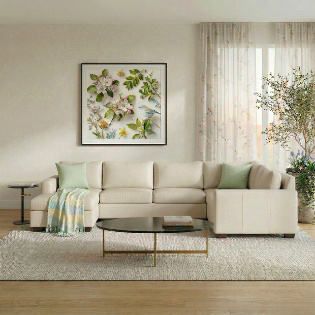 Jett Leather Corner Sectional With Left Chaise