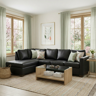 Jett Leather Left Chaise Sectional