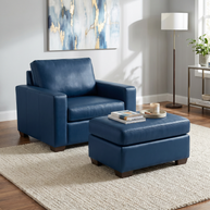 Jett Leather Ottoman
