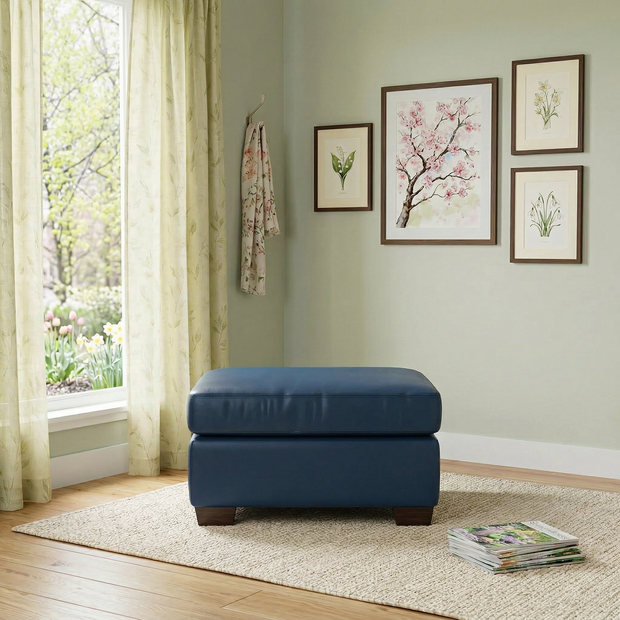 Jett Leather Ottoman