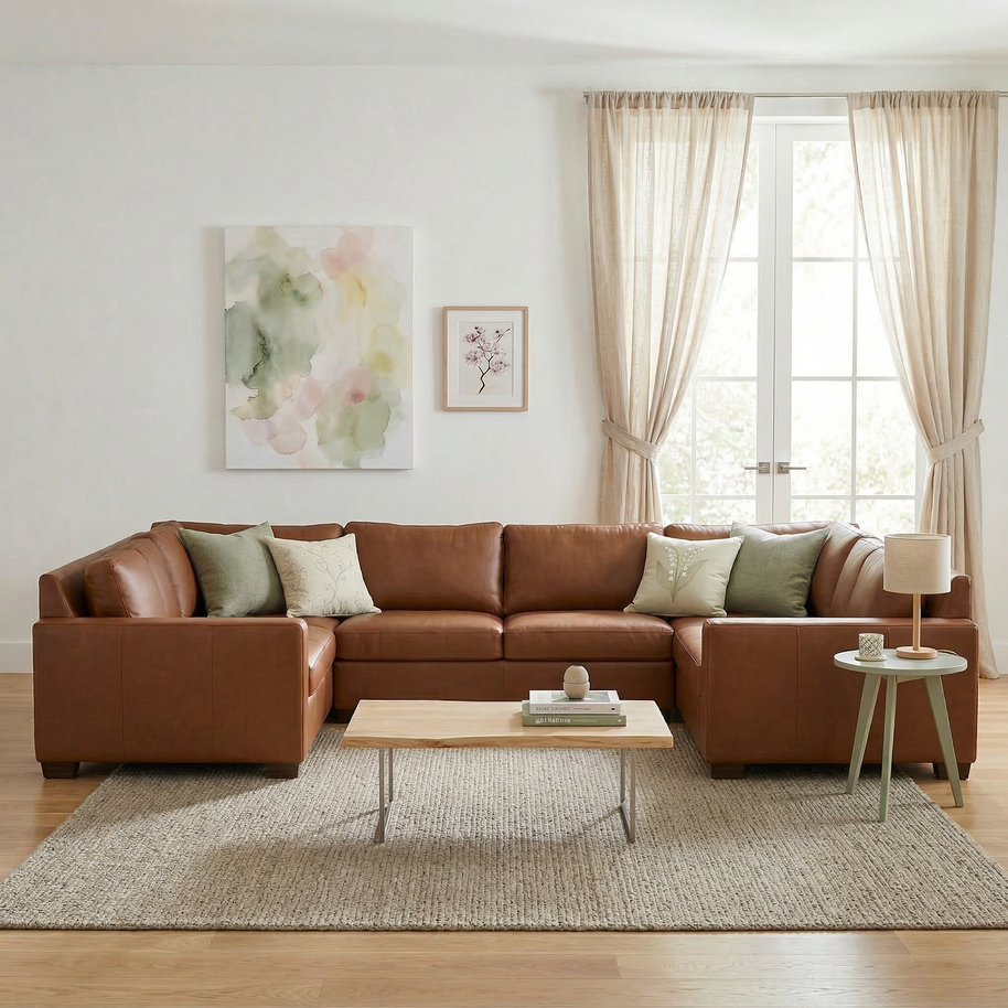 Jett Leather U Sectional