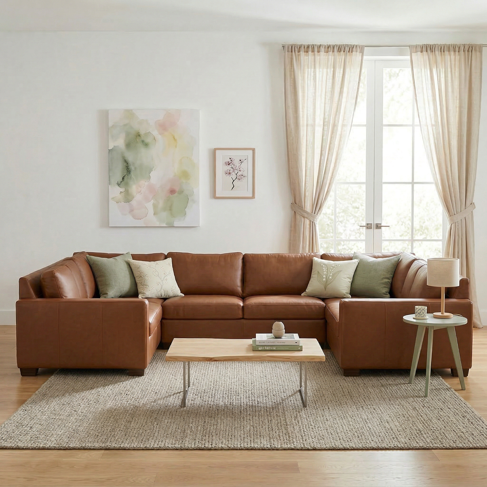 Jett Leather U Sectional