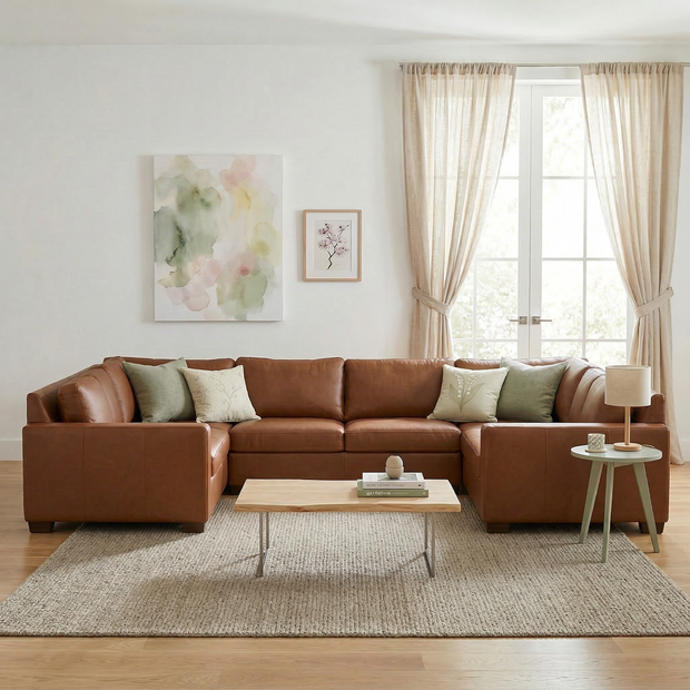 Jett Leather U Sectional