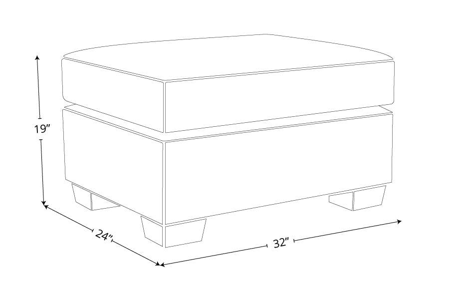 Jett Leather Ottoman