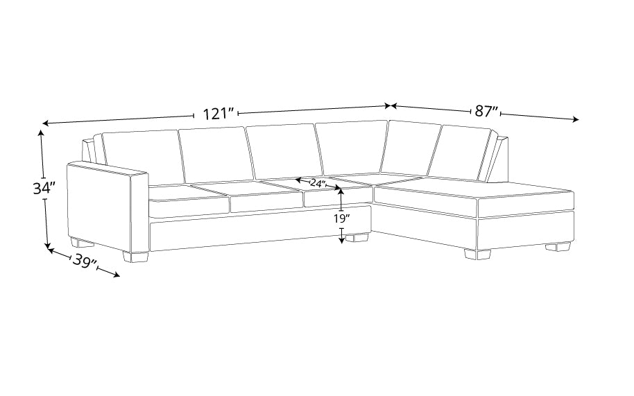 Jett Right Chaise Sectional