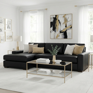 Kai Leather Left Chaise Sectional