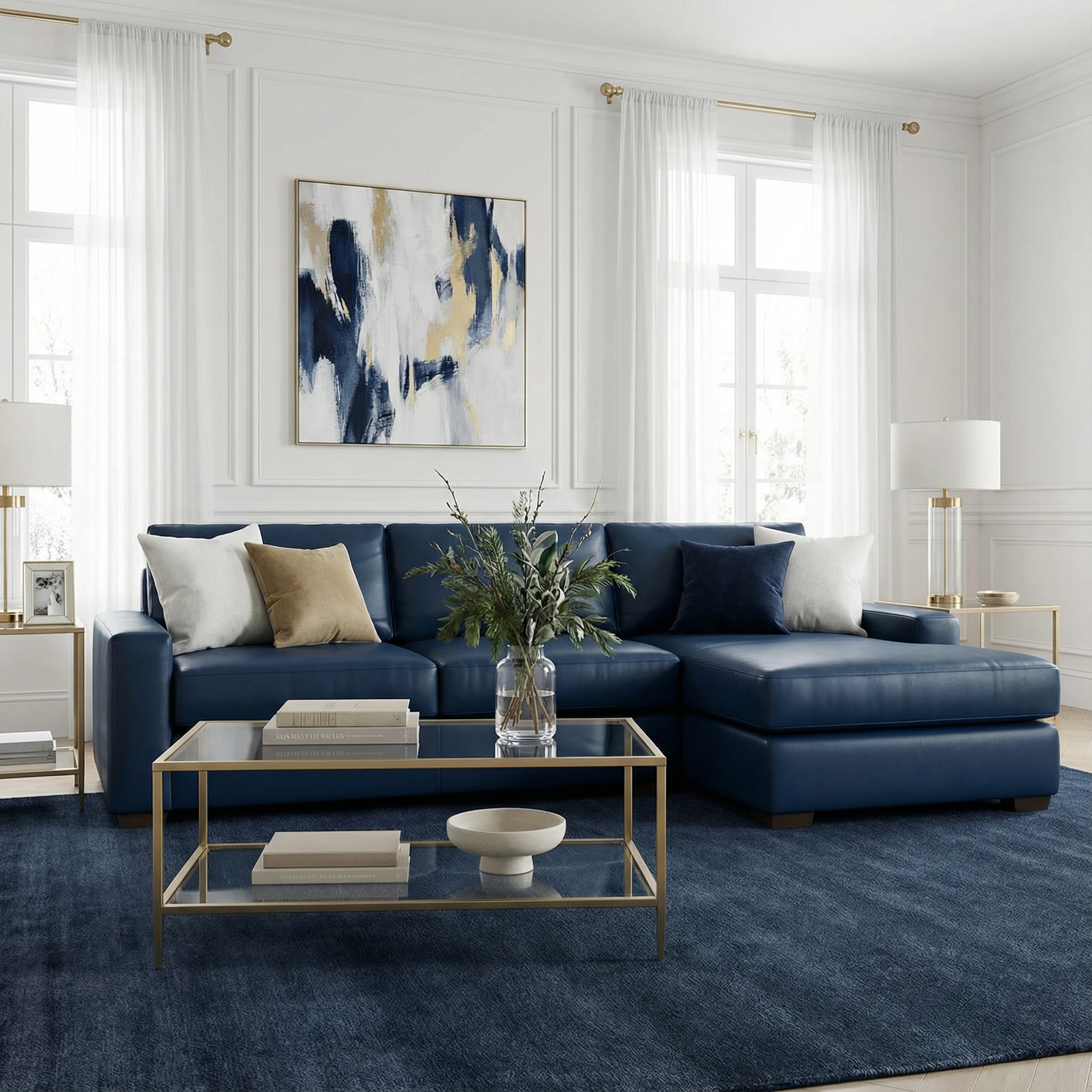 Kai Leather Right Chaise Sectional