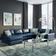 King Kai  Leather Corner Sectional With Left Chaise