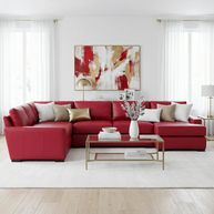 King Kai Leather Corner Sectional With Right Chaise
