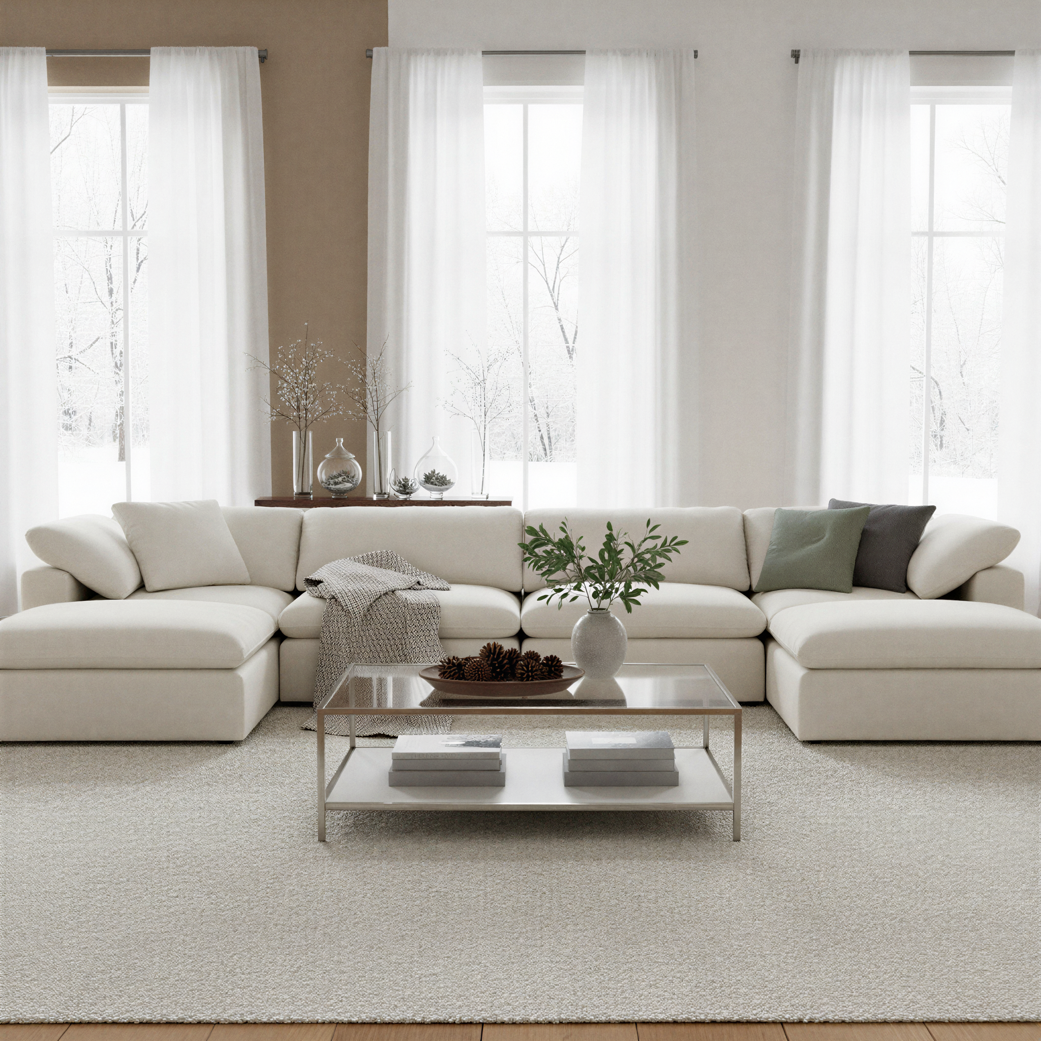 Kooper 4pc Sectional With Double Ottoman