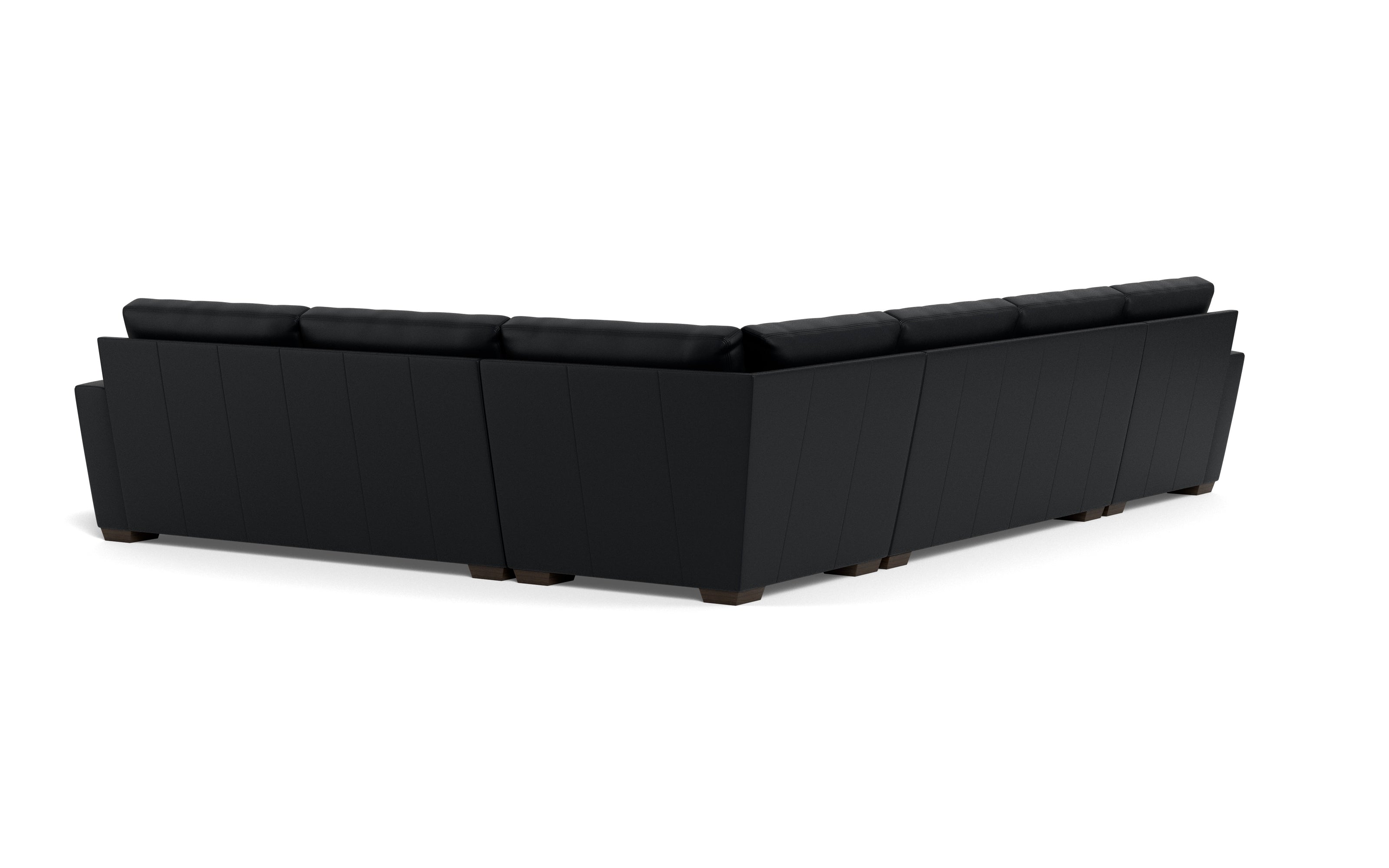 King Kai L Sectional w Left Chaise-Leather Sectional-Tribeca Black Leather-MAK Modern