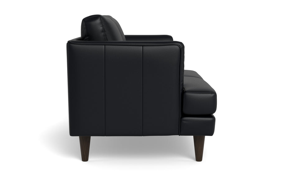 Skyline Leather Loveseat-Leather Sofa-Tribeca Black Leather-MAK Modern