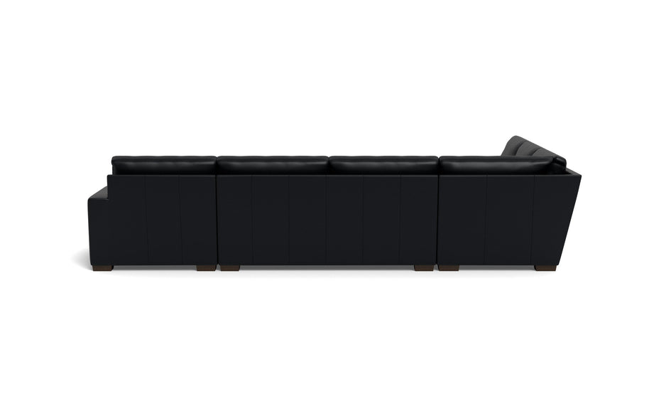 Kai Leather Corner Sectionals With Right Chaise-Leather Sofa-Tribeca Black Leather-MAK Modern