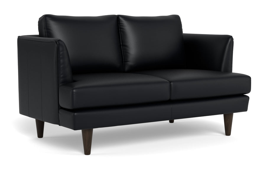 Skyline Leather Loveseat-Leather Sofa-Tribeca Black Leather-MAK Modern