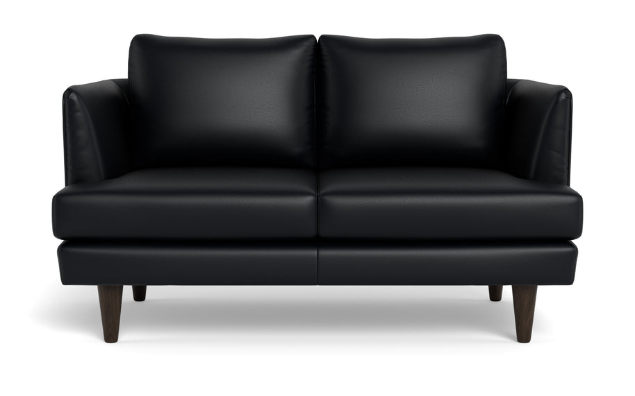 Skyline Leather Loveseat-Leather Sofa-Tribeca Black Leather-MAK Modern