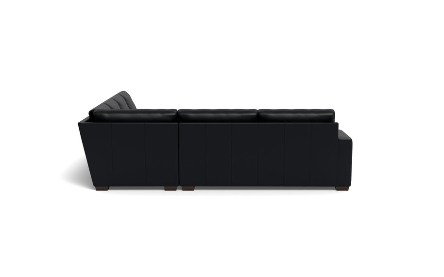 Kai Leather Corner Sectionals With Right Chaise-Leather Sofa-Tribeca Black Leather-MAK Modern