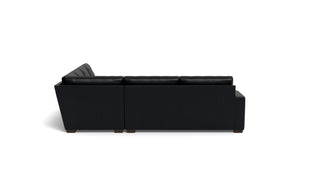 Kai Leather Corner Sectionals With Right Chaise-Leather Sofa-Tribeca Black Leather-MAK Modern
