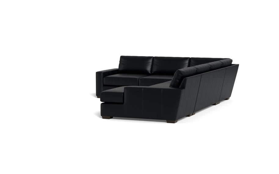 Kai Leather Corner Sectionals With Right Chaise-Leather Sofa-Tribeca Black Leather-MAK Modern