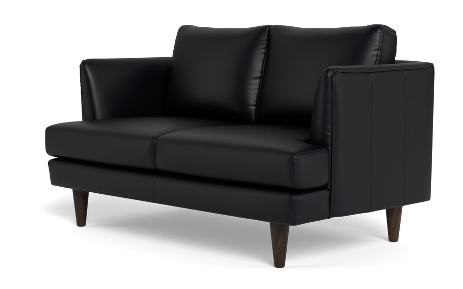 Skyline Leather Loveseat-Leather Sofa-Tribeca Black Leather-MAK Modern