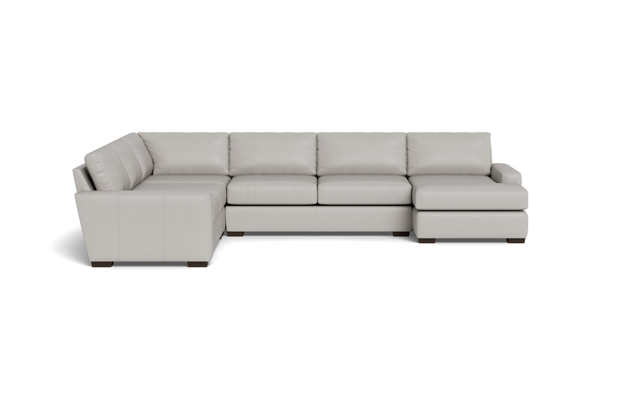 Kai Leather Corner Sectionals With Right Chaise-Leather Sofa-Tribeca Chelsea-MAK Modern