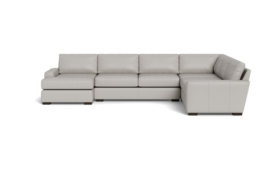 King Kai Leather Corner Sectionals With Left Chaise-Leather Sofa-Tribeca Chelsea-MAK Modern