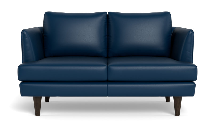 Skyline Leather Loveseat-Leather Sofa-Tribeca Cobalt-MAK Modern