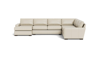 King Kai Leather Corner Sectionals With Left Chaise-Leather Sofa-Tribeca Cream Leather-MAK Modern