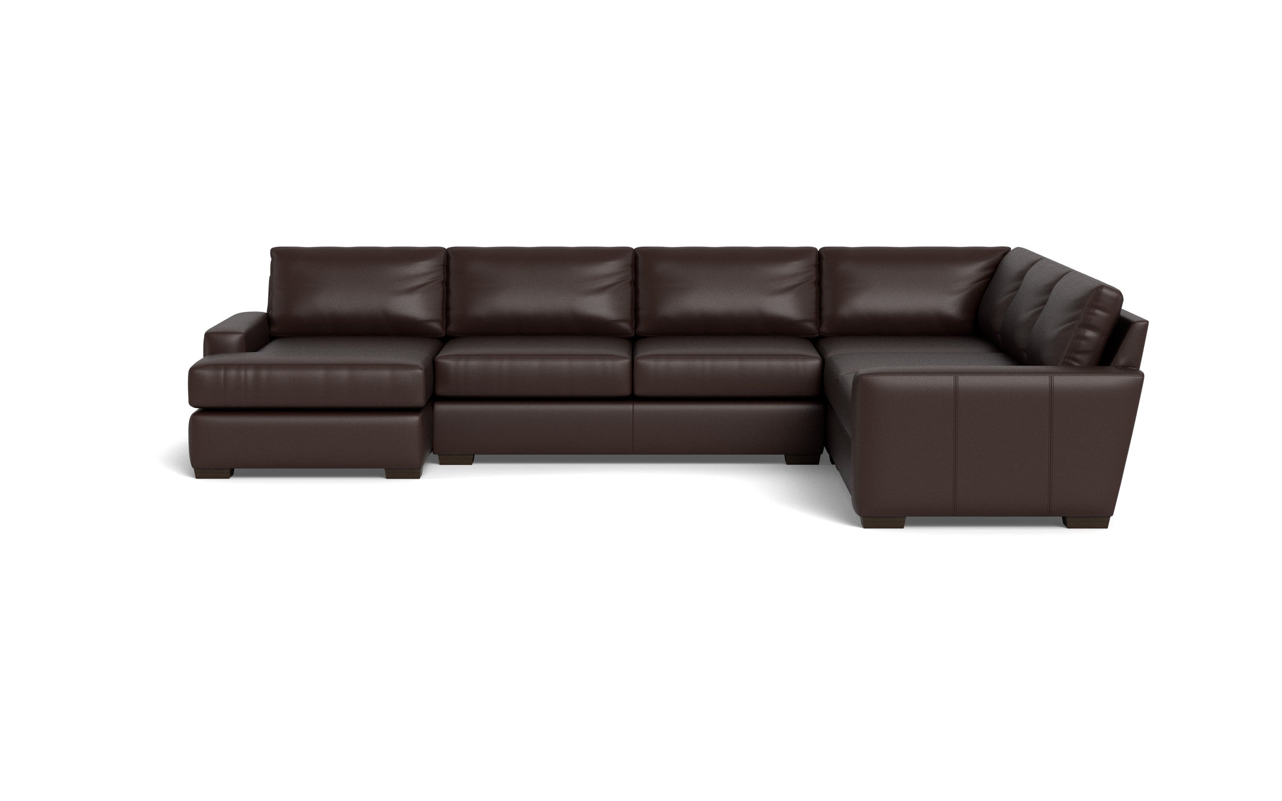King Kai Leather Corner Sectionals With Left Chaise-Leather Sofa-Tribeca Espresso Leather-MAK Modern