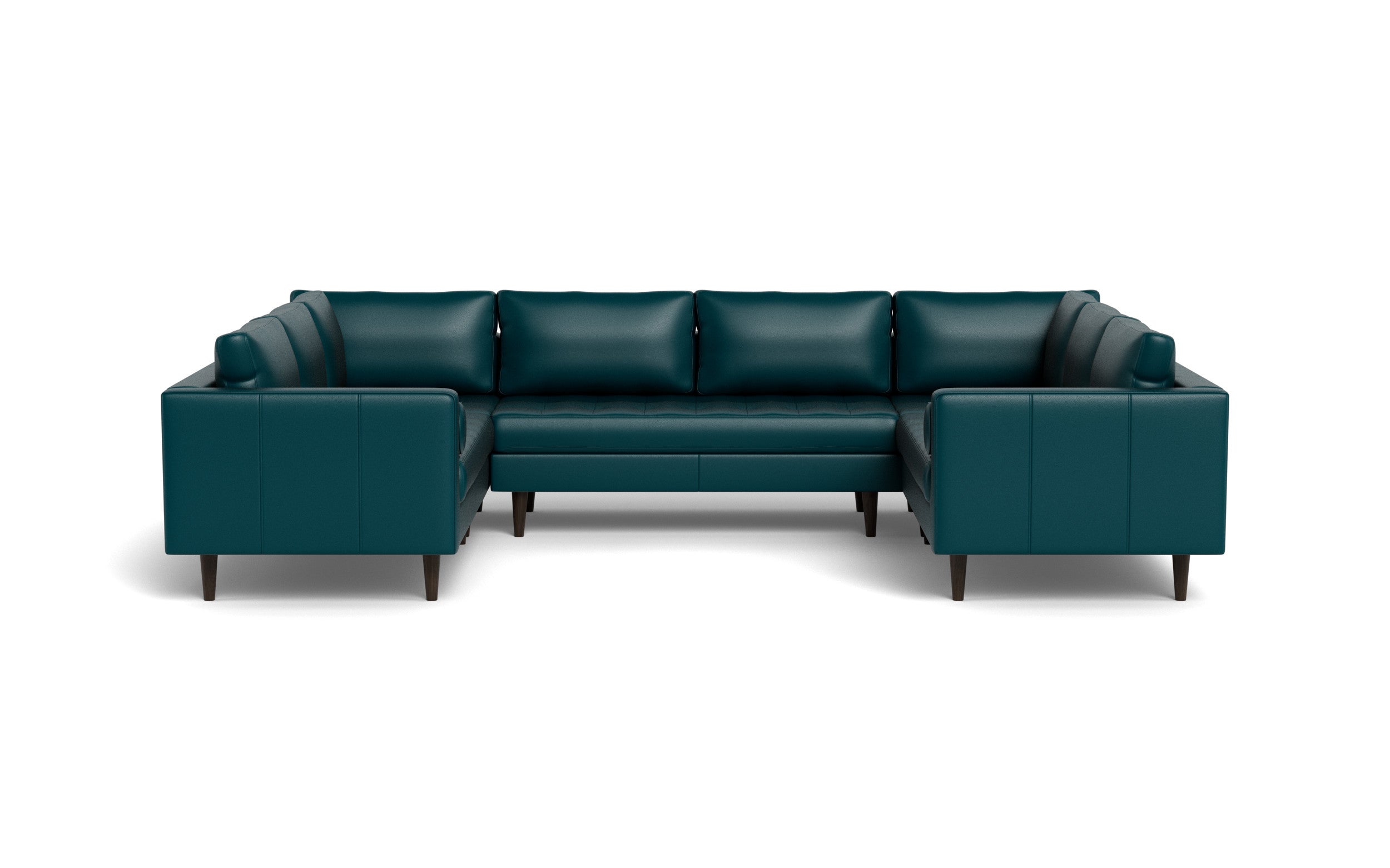 Ayden Leather U Sectional-Leather Sectional Sofa-Tribeca Lagoon-MAK Modern
