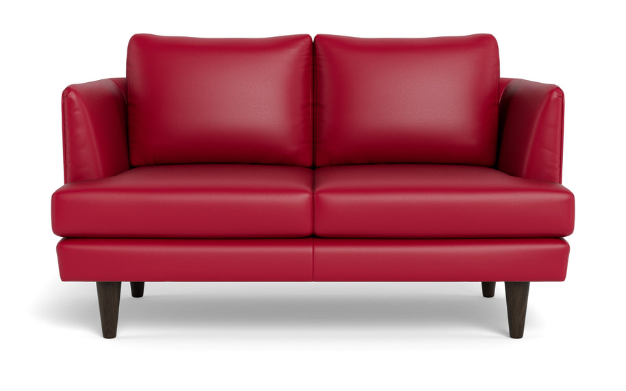 Skyline Leather Loveseat-Leather Sofa-Tribeca Scarlet-MAK Modern