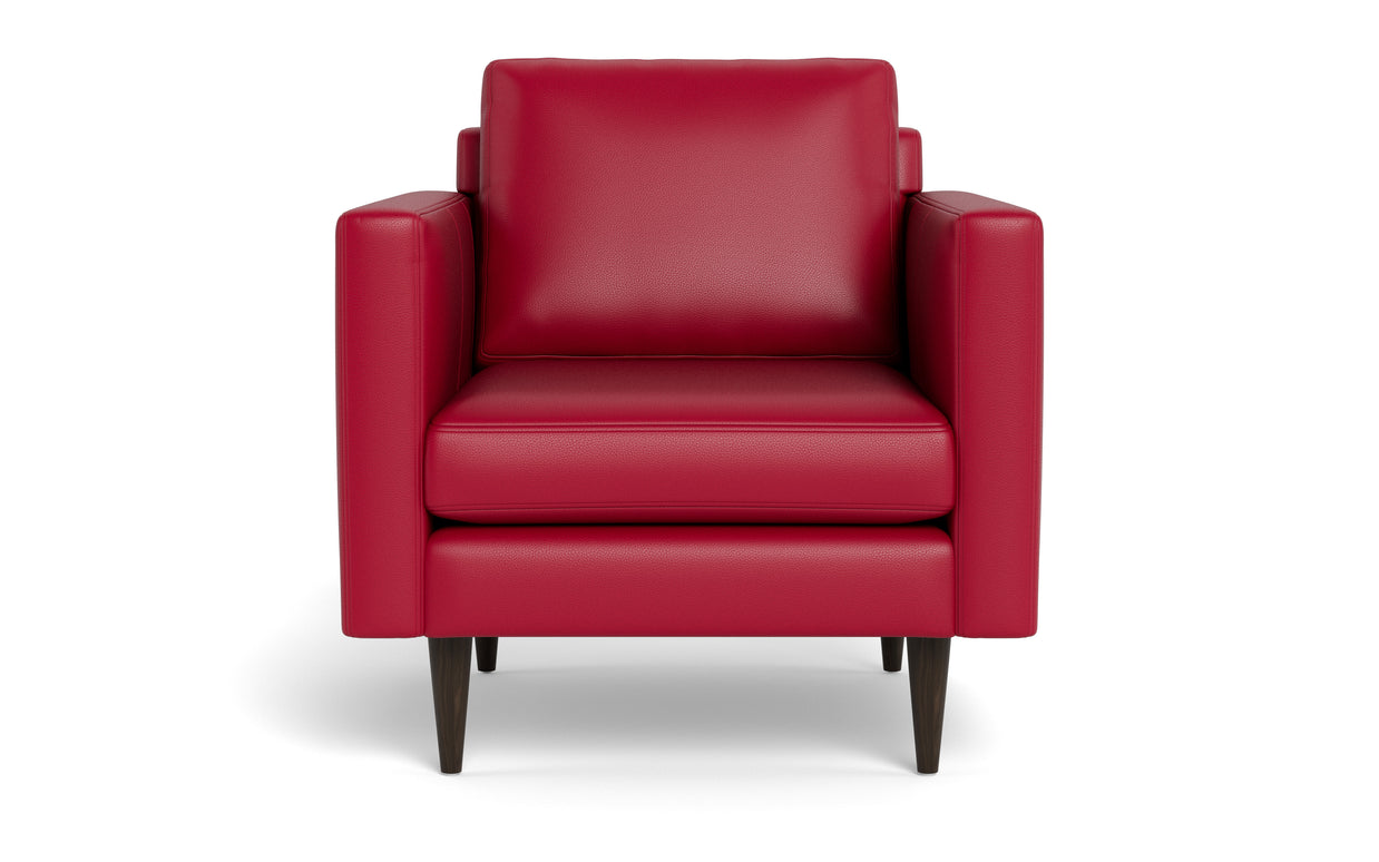 Maverick Leather Arm Chair-Fabric Sectional-Tribeca Scarlet-MAK Modern