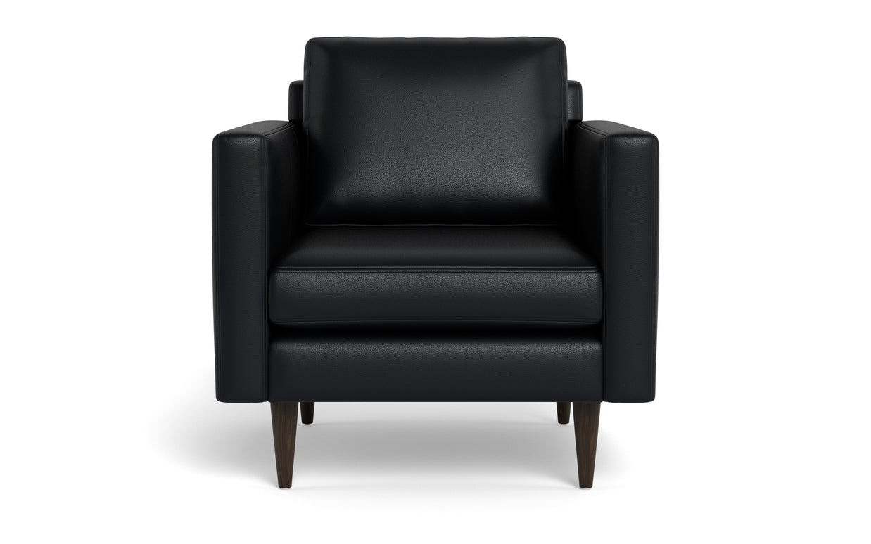 Maverick Leather Arm Chair-Fabric Sectional-Tribeca Black Leather-MAK Modern