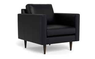Maverick Leather Arm Chair-Fabric Sectional-Tribeca Black Leather-MAK Modern