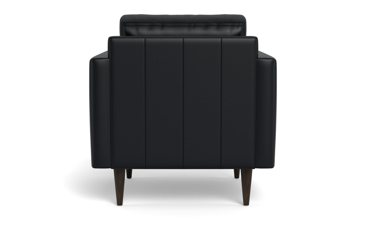 Maverick Leather Arm Chair-Fabric Sectional-Tribeca Black Leather-MAK Modern