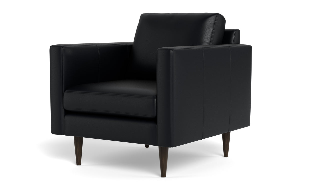 Maverick Leather Arm Chair-Fabric Sectional-Tribeca Black Leather-MAK Modern