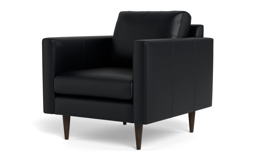 Maverick Leather Arm Chair-Fabric Sectional-Tribeca Black Leather-MAK Modern