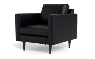 Maverick Leather Arm Chair-Fabric Sectional-Tribeca Black Leather-MAK Modern