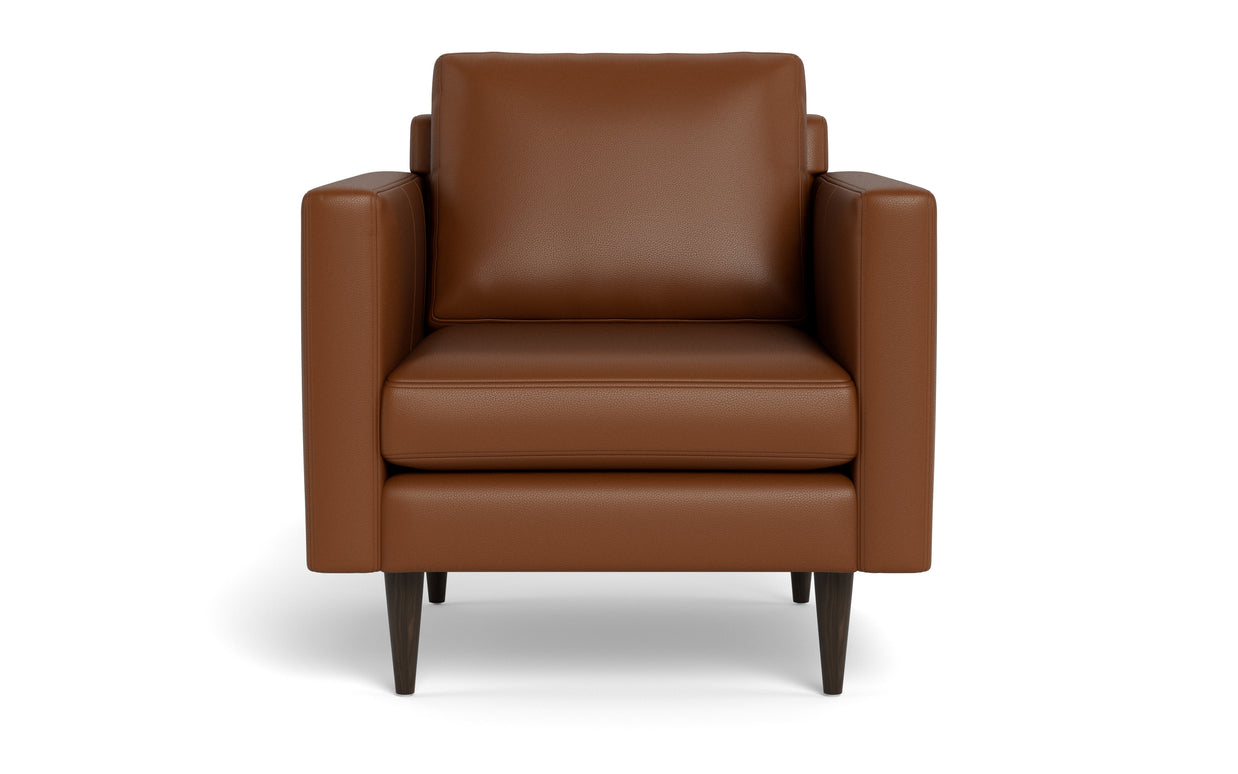 Maverick Leather Arm Chair-Fabric Sectional-Tribeca Chestnut Leather-MAK Modern