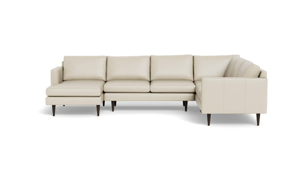 Maverick Leather Corner Sectionals With Left Chaise-Leather Sofa-Tribeca Cream Leather-MAK Modern